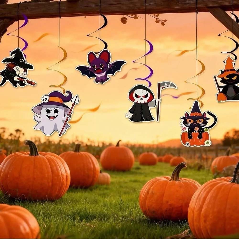 💞 New 6 Pack Halloween Hanging Swirl Decorations